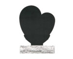 Heart-Shaped Memorial Headstone with Embracing Hands - Image 2