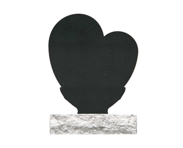 Heart-Shaped Memorial Headstone with Embracing Hands - Image 2