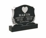 Granite Headstone with Heart and Laurel Design