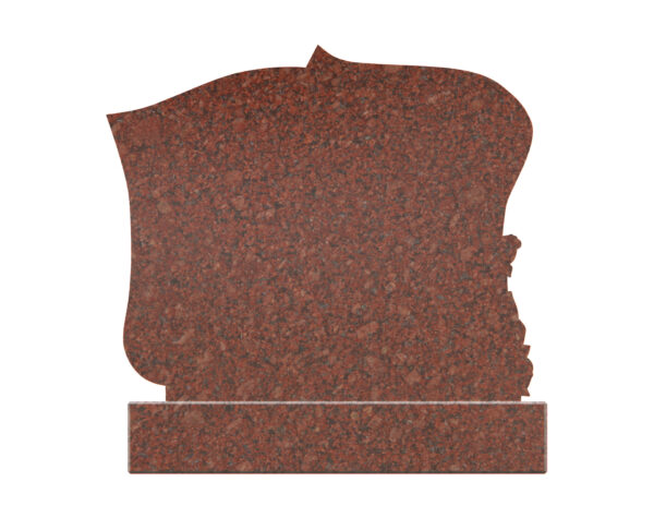 Granite Headstone with Hand-Carved Rose and Scroll Design - Image 2