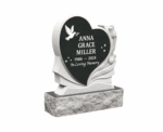 Heart-Shaped Granite Memorial Headstone