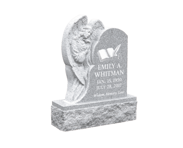 1546.2.16466.1 Guardian Angel Embracing Granite Headstone – A Tribute of Love - Image 1