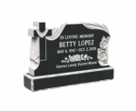 Elegant Granite Headstone with Draped Cross and Rose Engraving