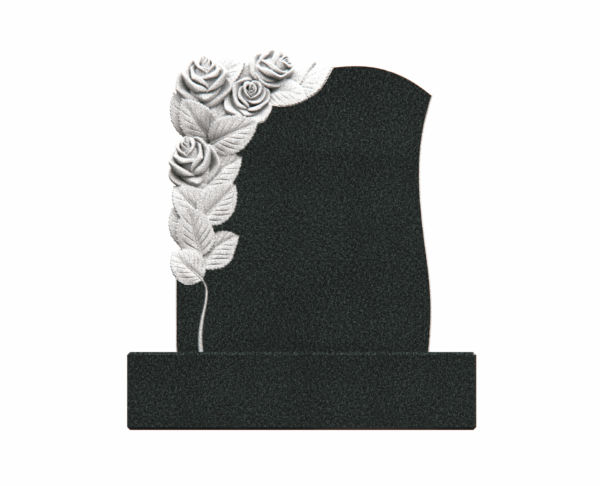 Elegant Brown Granite Headstone with Rose Engraving - Image 3