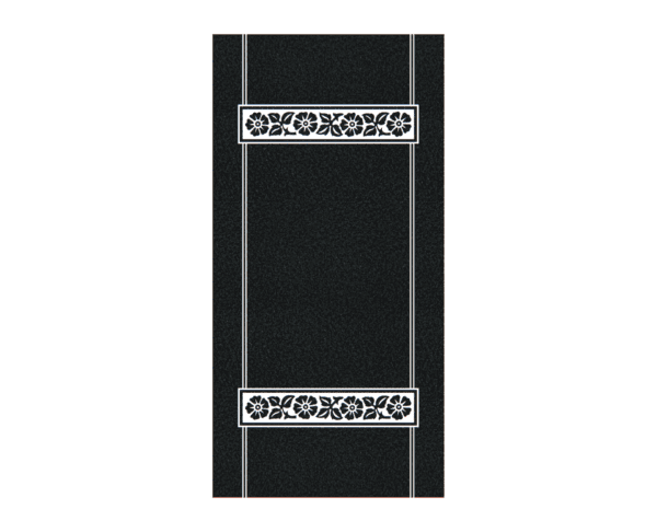 Simple Granite Grave Ledger with Decorative Corners - Image 2