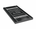 Simple Granite Grave Ledger with Decorative Corners