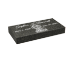 Traditional Flat Granite Memorial with Christ Image