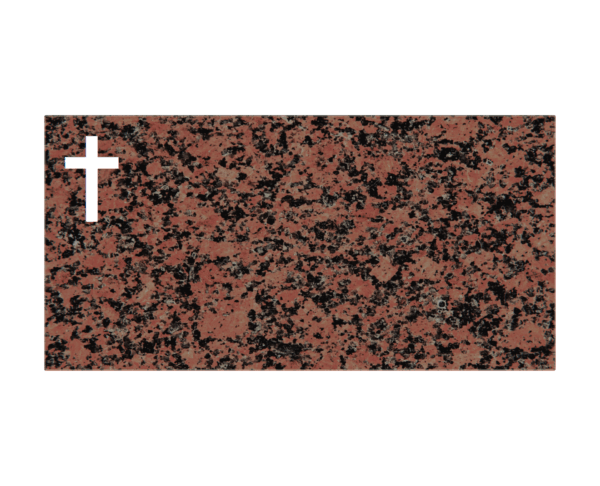 Elegant Flat Headstone with Cross Symbol - Image 2