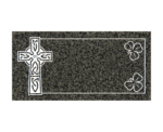 Flat Granite Grave Marker with Celtic Cross and Shamrocks - Image 2