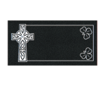 Elegant Flat Granite Memorial with Angel and Cross - Image 2