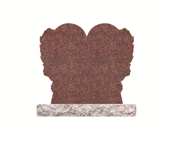 Heart-Shaped Granite Memorial with Roses - Image 2