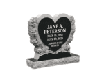 Heart-Shaped Granite Memorial with Roses