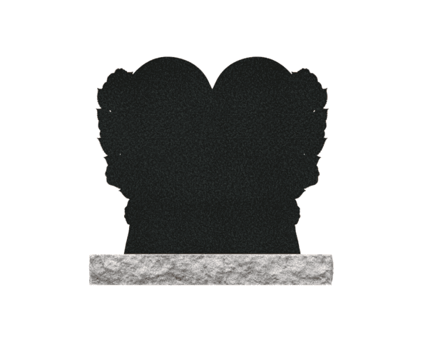 Heart-Shaped Granite Memorial with Roses - Image 2