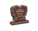 Heart-Shaped Granite Memorial with Roses