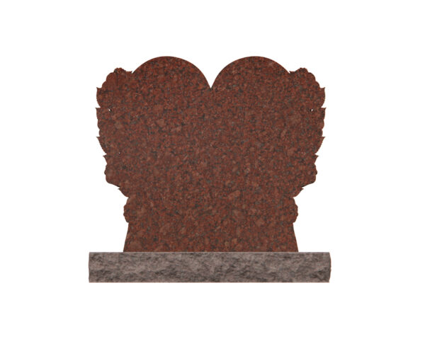 Heart-Shaped Granite Memorial with Roses - Image 2