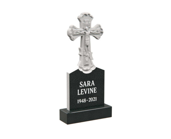Orthodox Gravestone with Carved Crucifix Cross - Image 1