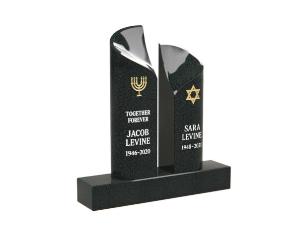 Modern Double Jewish Monument with Menorah and Star of David - Image 1
