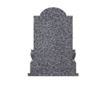 Oriental Style Upright Granite Memorial with Arch and Floral Engravings - Image 2