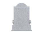 Oriental Style Upright Granite Memorial with Arch and Floral Engravings - Image 2