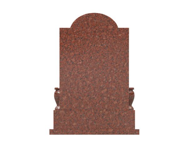 Asian-Style Upright Granite Memorial with Arch and Columns - Image 2