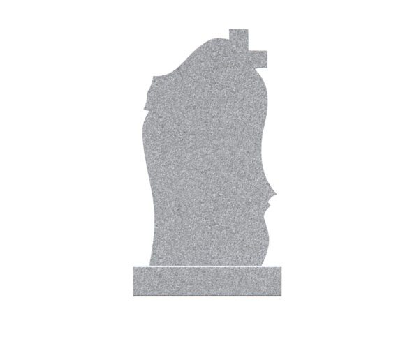 Artistic Monument with Draped Design and Cross Accent - Image 2