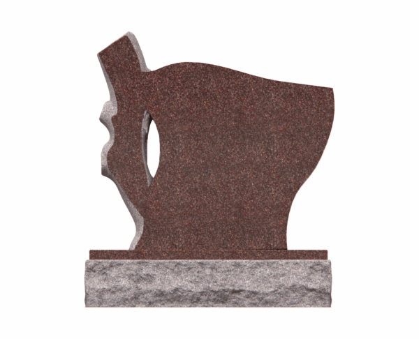 Upright Granite Headstone with Tree Carving and Floral Engraving - Image 2
