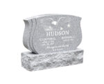 Patriotic Companion Headstone with Eagle and Flag Design