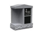 Upright Granite Columbarium Style Headstone with Cross