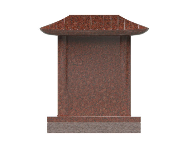 Asian-Inspired Granite Monument with Bamboo and Crane Motifs - Image 2