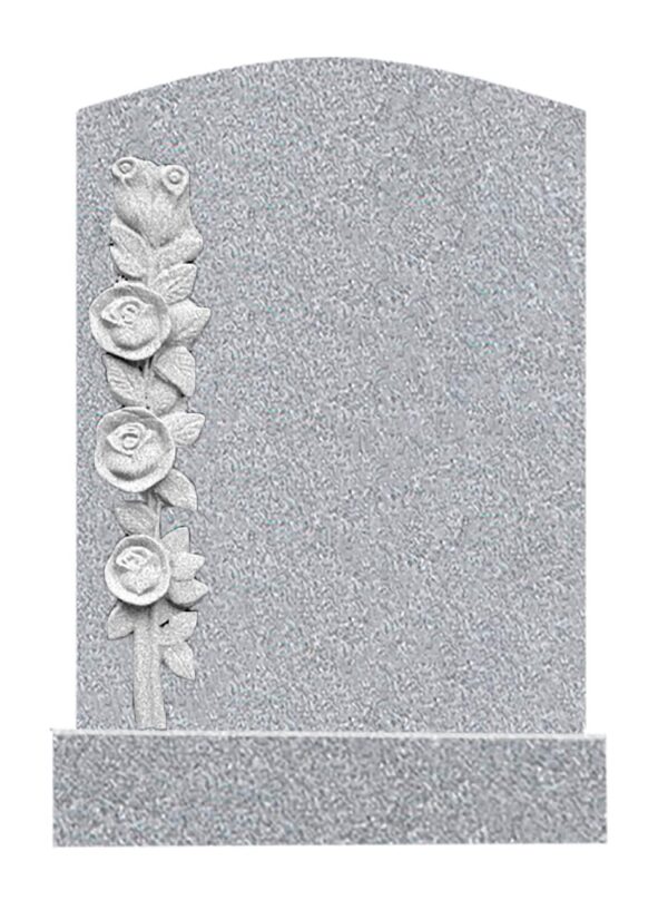 Upright Granite Memorial with Carved Roses - Image 3