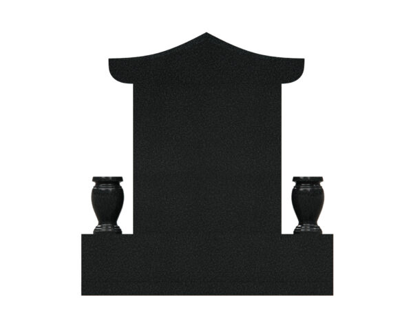 Japanese Companion Headstone with Vases - Image 2