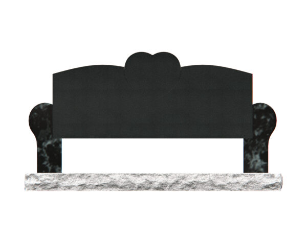 Granite Memorial Bench with Heart Companion Design - Image 2