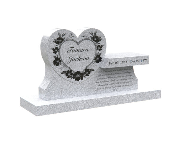 Heart Shaped Memorial Bench with Verse Panel - Image 1