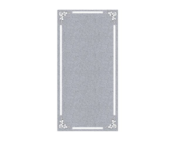 Affordable Granite Ledger Headstone with Elegant Flower Design - Image 2