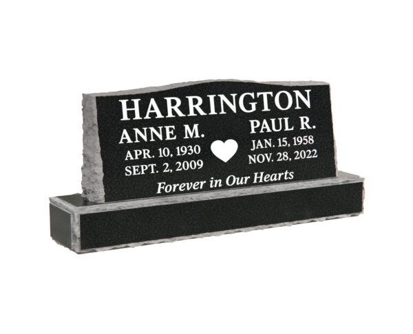 Companion Slant Granite Headstone with Heart - Image 1