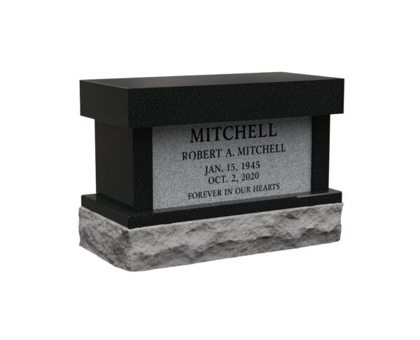 Single-Niche Granite Columbarium with Rock Base - Image 1