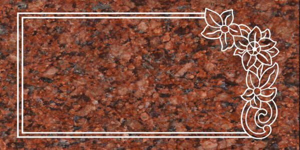 Floral Corner Flat Granite Marker - Image 2