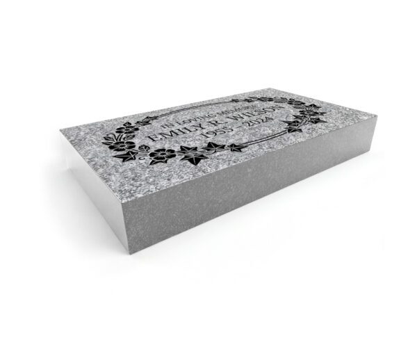 28x16x4 gray Floral Flat Granite Marker - Image 1