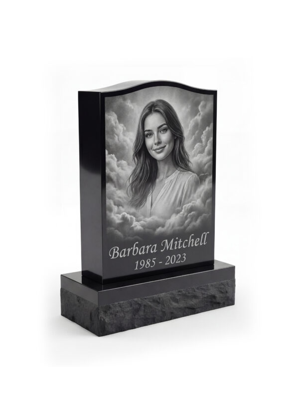 Black & white portrait engraving - Image 1