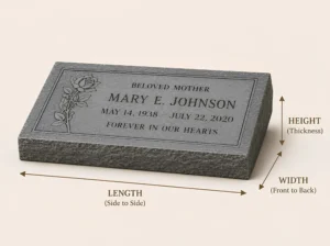 standard flat headstones sizes