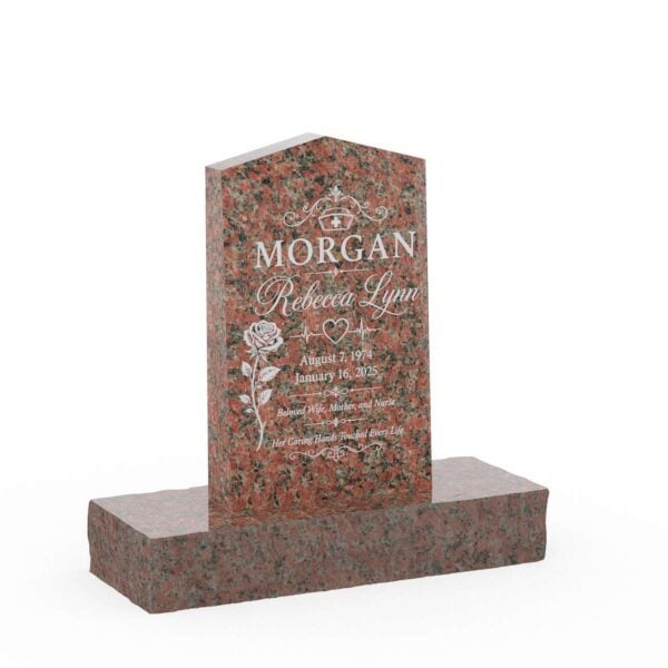 Classic Peaked Top Granite Upright Headstone