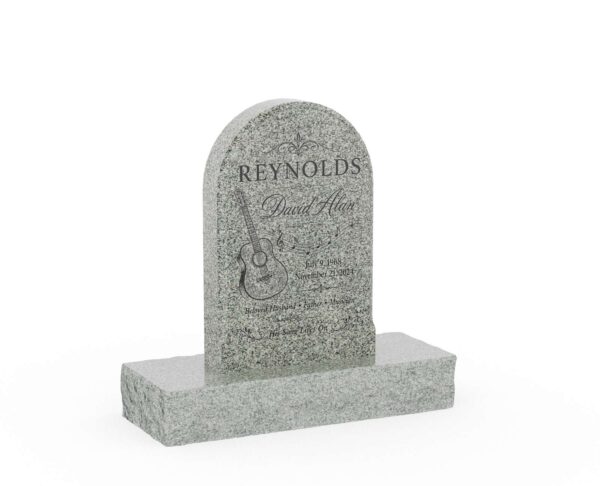 Classic Arch Top Granite Upright Headstone - Image 1