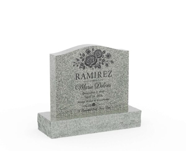 sl01.18692 Floral Serpentine Top Granite Headstone - Image 1