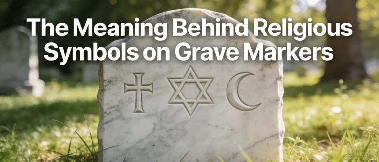 Religious symbols on grave markers communicate a deceased person's faith, hope, and beliefs to future